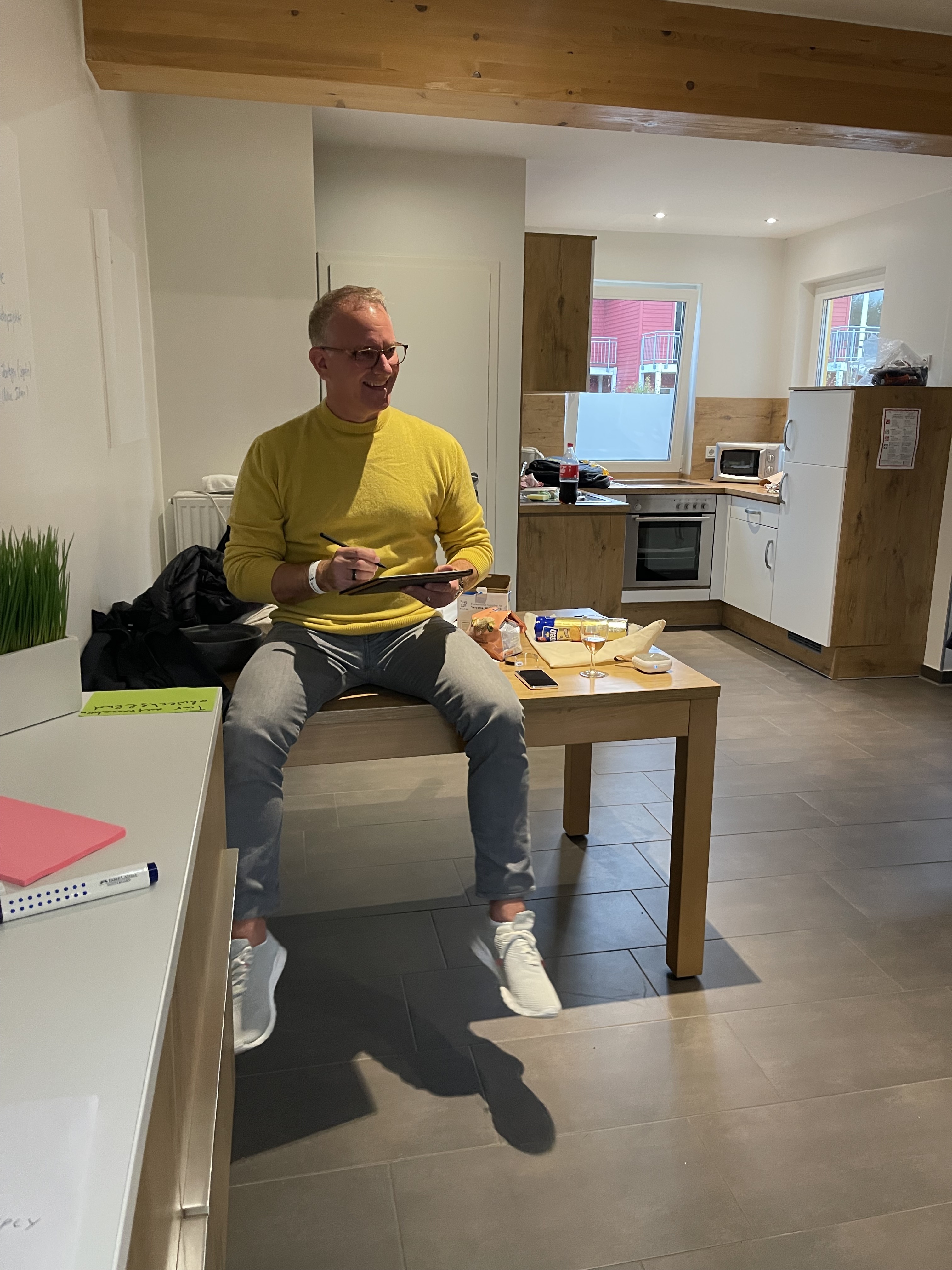 Man sitting on a desk