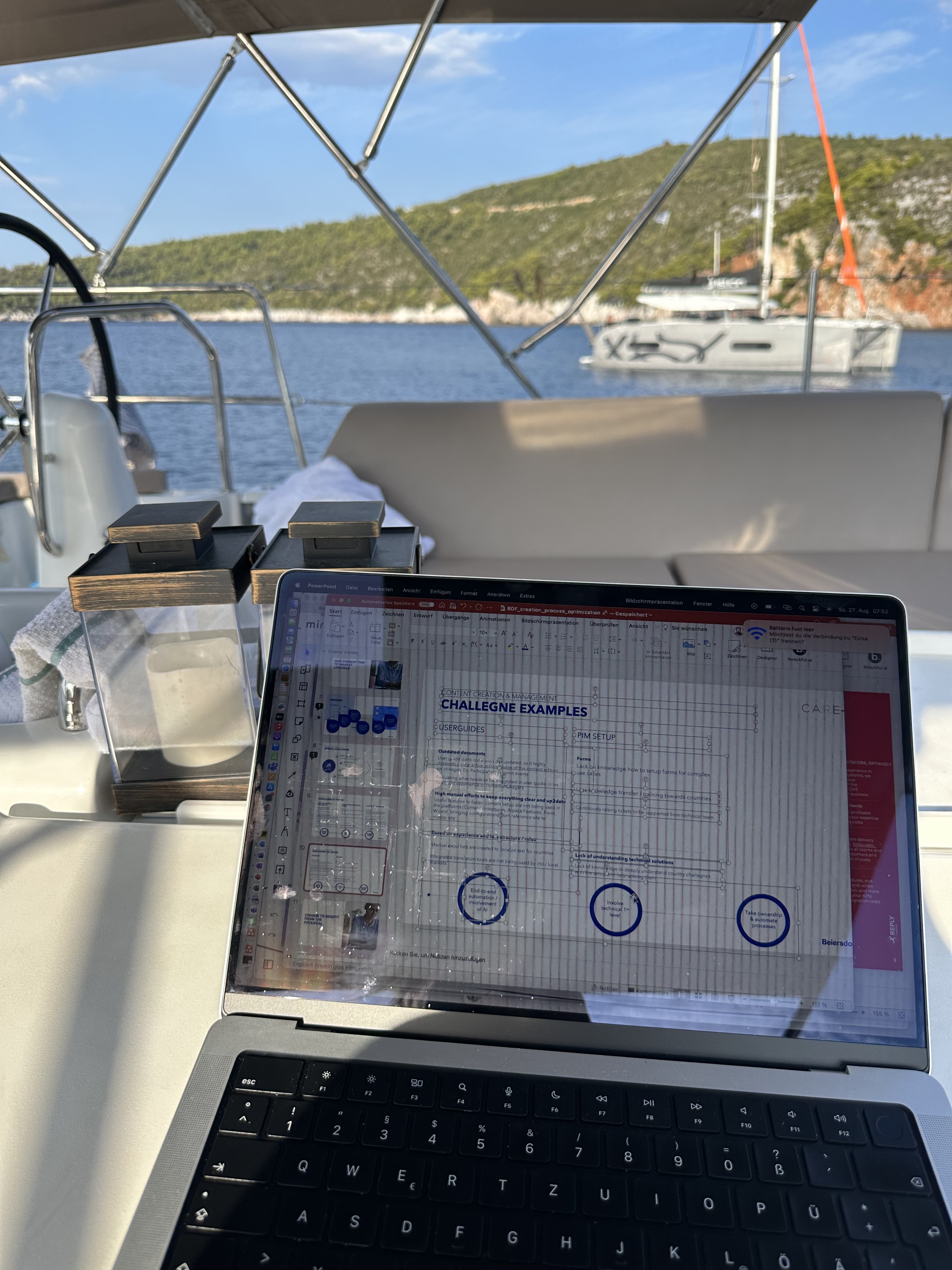 Picture of Laptop on a boat while workation