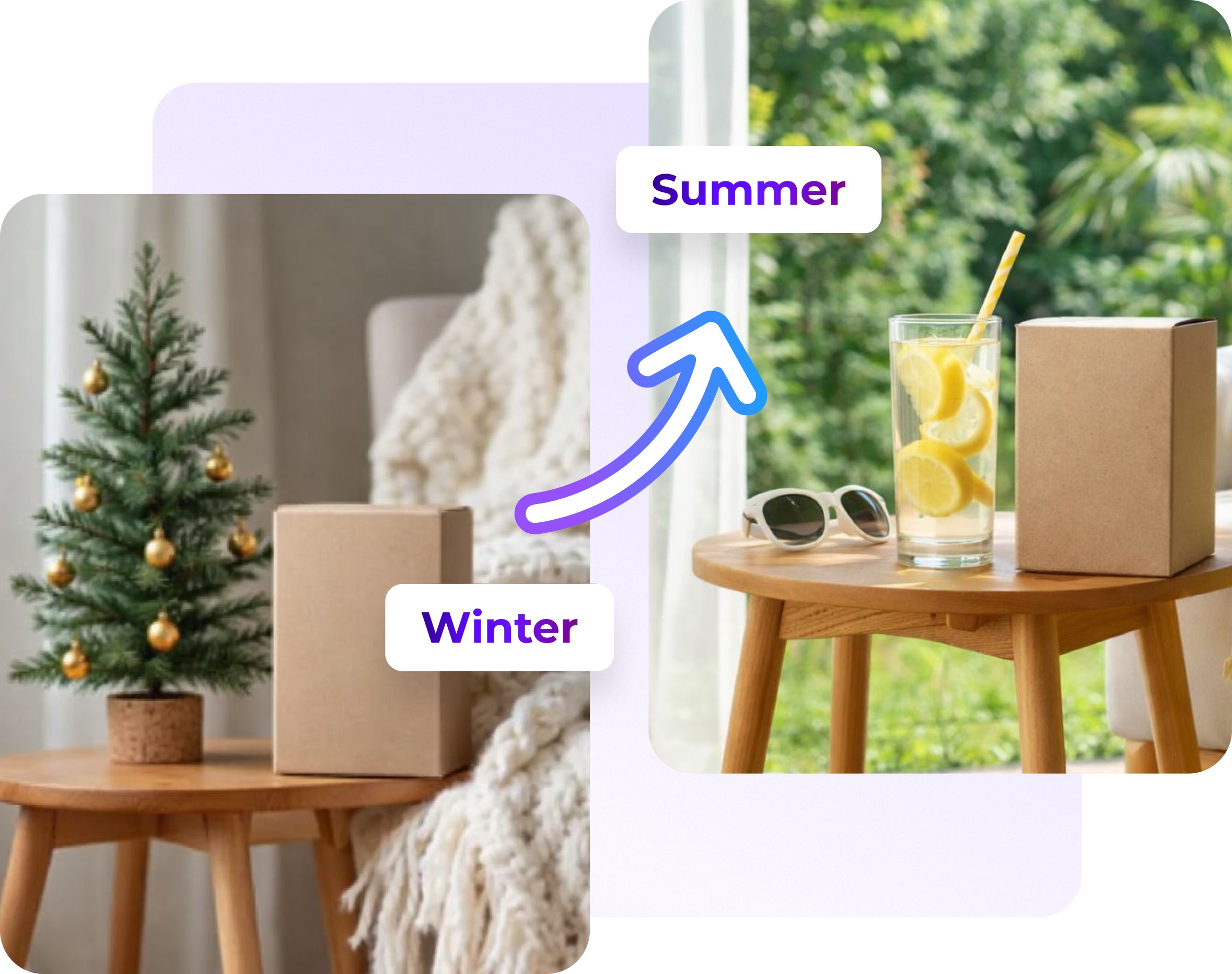 Seasonal campaign updates - visual transformation for winter, spring, summer, and autumn