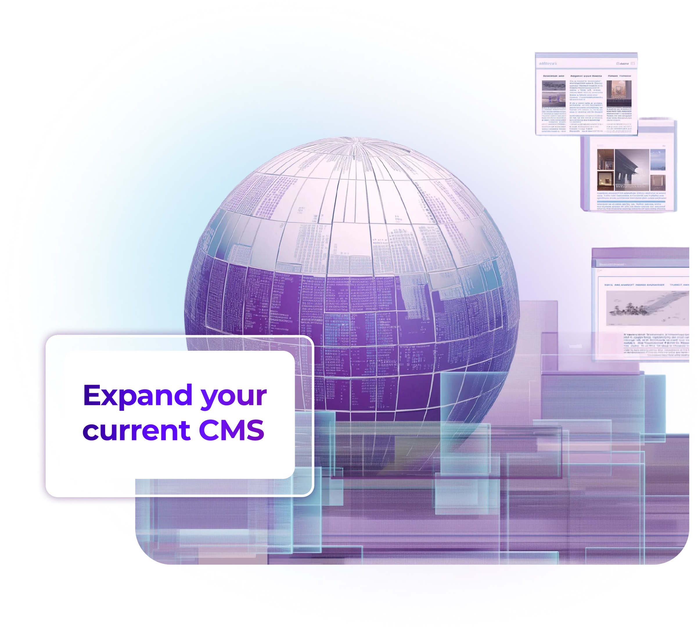 Universal CMS integration network showing platform compatibility across multiple systems